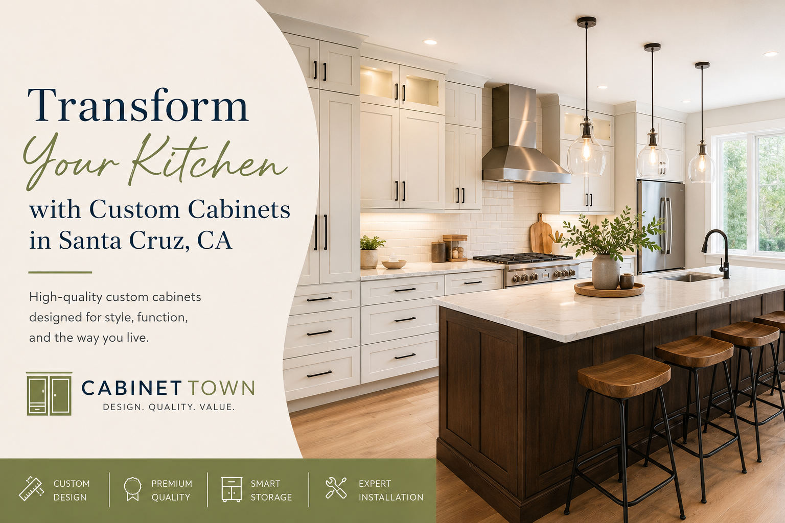 Transform Your Kitchen with Custom Cabinets in Santa Cruz, CA